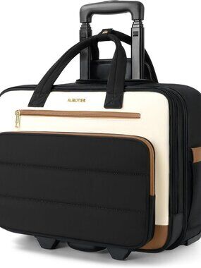 Rolling Laptop Bag Women,Puffer Rolling Briefcase, 16 inch Wheeled Laptop Bag,St